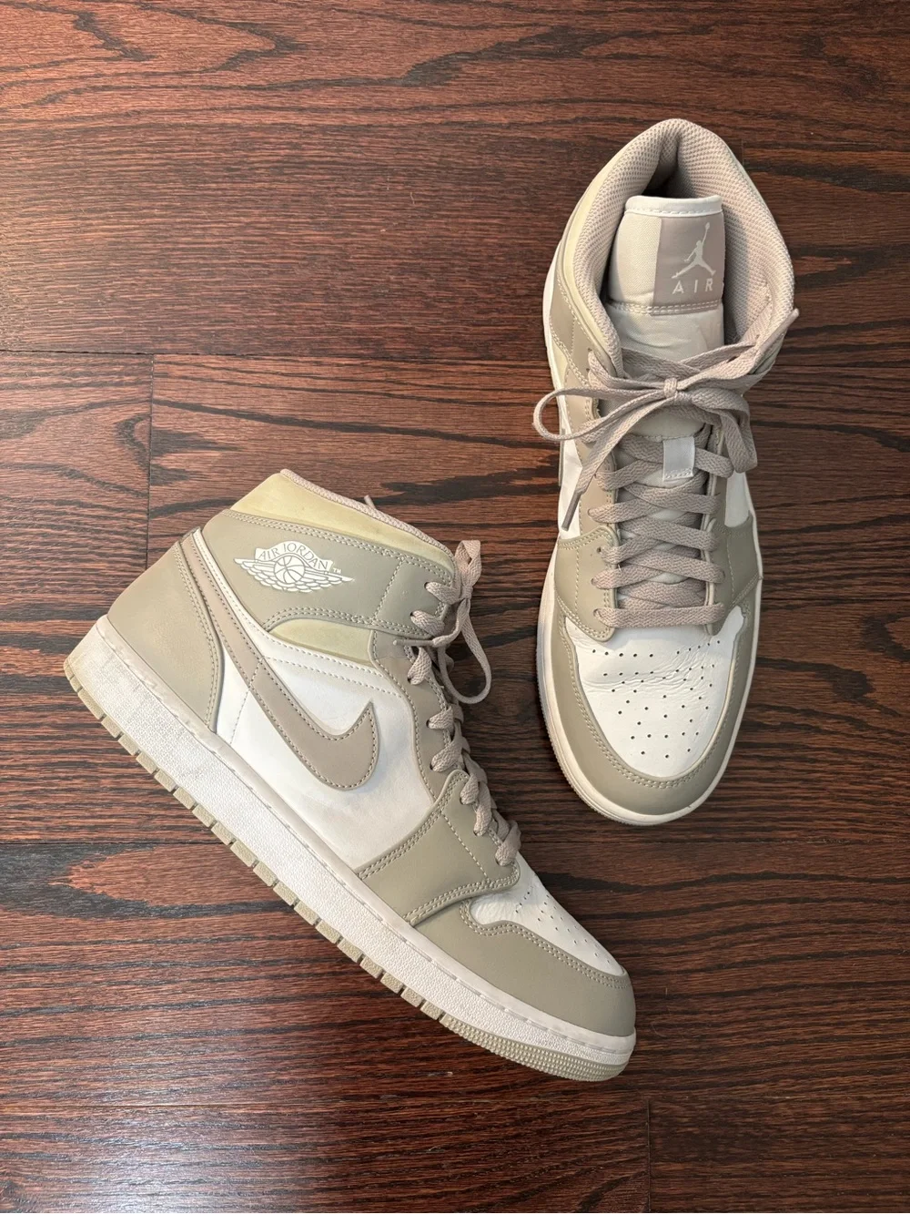 Jordan Air Jordan 1 Mid Sneakers US 12 College Grey Light Bone White